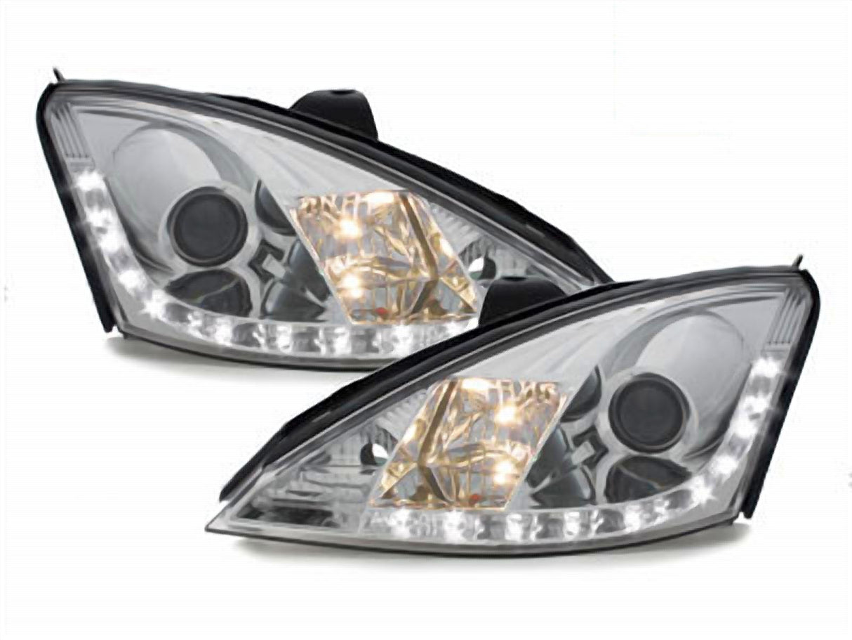 Led Scheinwerfer Set in chrom für Ford Focus C170 10.1998-10.01