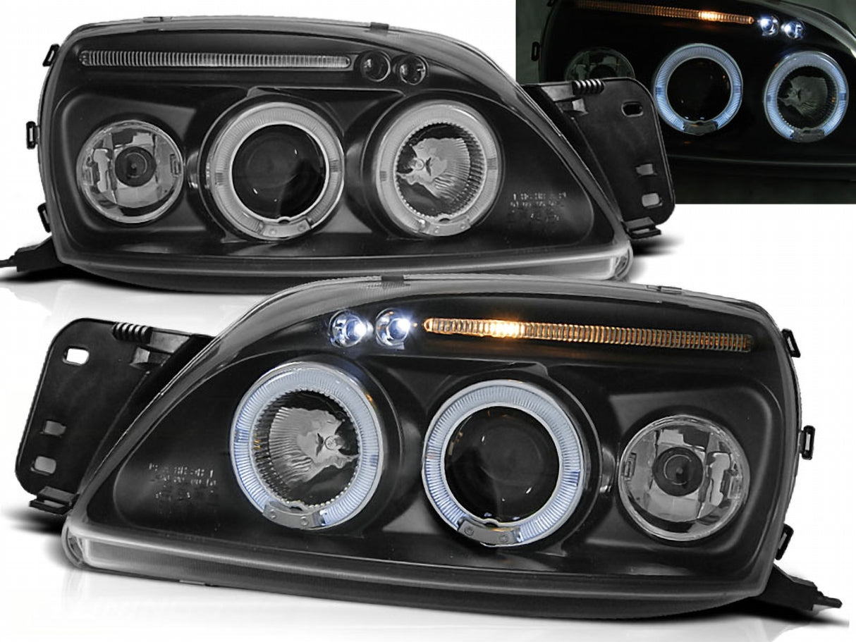 Angel Eyes Scheinwerfer für Ford Fiesta MK5 99-2000 schwarz
