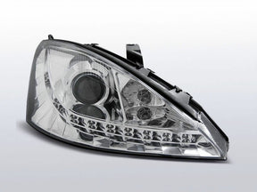 Chrom LED Scheinwerfer Set Ford Focus 10.1998-10.2001, Tuning Scheinwerfer mit Klarglasoptik