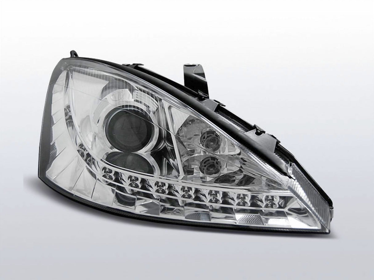 Led Scheinwerfer Set in chrom für Ford Focus 11.01-10.2004