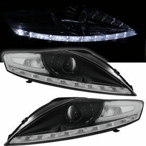 Scheinwerfer Set Schwarz mit LED Standlicht 2007-2010 ohne AFS für Ford Mondeo