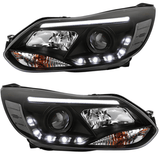 LED Light Tube Scheinwerfer in schwarz für Ford Focus MK3 2011-2014