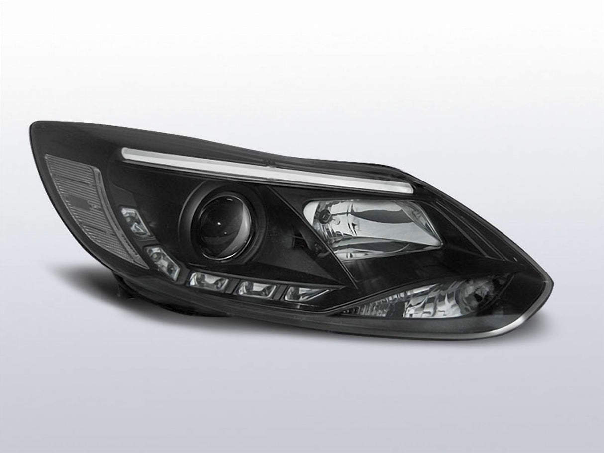 LED Light Tube Scheinwerfer in schwarz für Ford Focus MK3 2011-2014