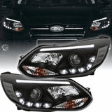 LED Light Tube Scheinwerfer in schwarz für Ford Focus MK3 2011-2014