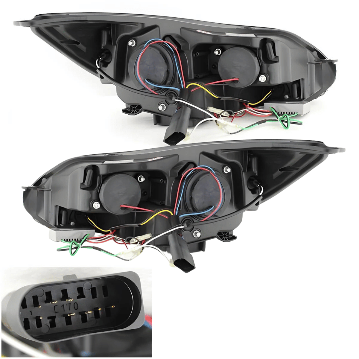 LED Light Tube Scheinwerfer in schwarz für Ford Focus MK3 2011-2014