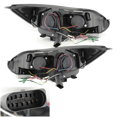 LED Scheinwerfer Rückseite mit Kabeln und Stecker für Fahrzeugtuning von CR-Tuning