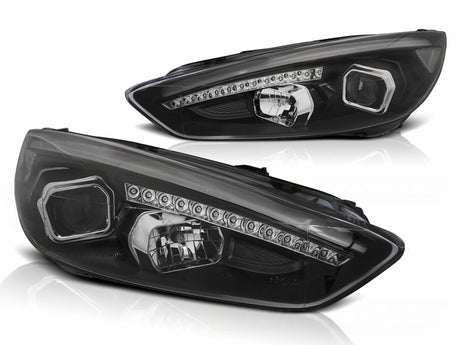 LED Light Tube Scheinwerfer in schwarz Facelift für Ford Focus MK3 ab 2015-2018