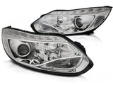 Scheinwerfer Set LED Standlichtleiste Chrom für Ford Focus MK3 2011–2014