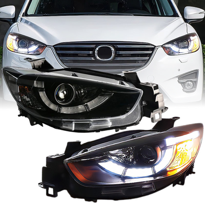 Xenon Scheinwerfer Set für Mazda CX-5 2011–2015 Schwarz mit LED Tagfahrlicht & AFS-kompatibel