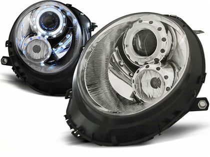 Angel Eyes Scheinwerfer Set für BMW MINI (COOPER) 2006-2014 in chrom