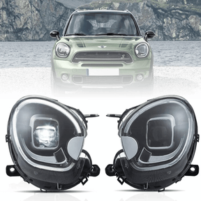 Schwarze Voll LED Scheinwerfer für MINI Countryman R60 Paceman R61 2010-2016 mit LED Tagfahrlicht