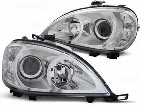 Chrom Scheinwerfer Set Mercedes W163 ML 1998-2001, LED-Scheinwerfer Tuning Zubehör