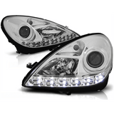 Chrom Scheinwerfer Set für Mercedes SLK R171 Baujahr 2004–2011 mit LED Standlicht