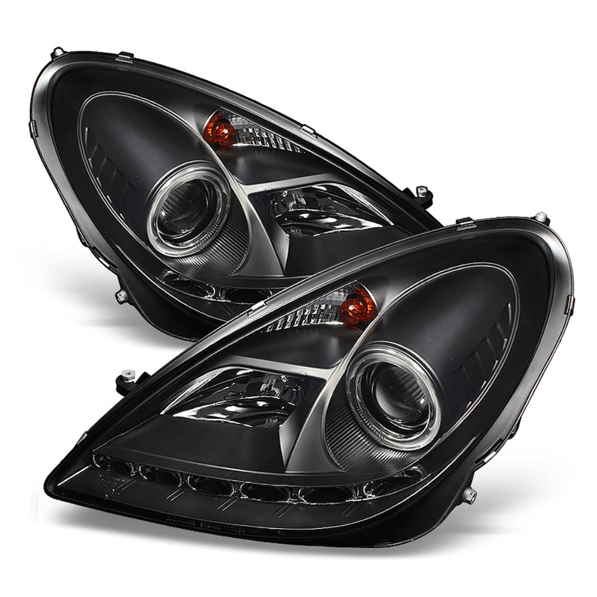 Xenon Scheinwerfer Set Schwarz für Mercedes SLK R171 Roadster 2004–2011 mit LED Tagfahrlicht DRL