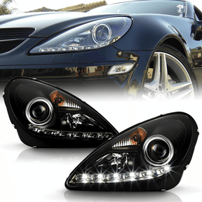 Xenon Scheinwerfer Set Schwarz Mercedes SLK R171 mit LED Tagfahrlicht DRL