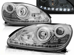 Chrom LED Scheinwerfer Set für Mercedes W220 S-Klasse 1998-2005, klare Optik