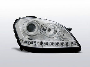 Chrom LED Scheinwerfer für Mercedes W164 ML 2005-2007, mit Tagfahrlicht-Optik