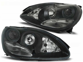 Schwarze Scheinwerfer für Mercedes W220 S-Klasse 1998-2005, Tuning LED-Scheinwerfer