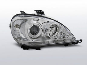 LED Scheinwerfer chrom für Mercedes W163 ML 1998-2001, Tuning Scheinwerfer mit Klarglasoptik
