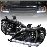 LED Scheinwerfer Set Schwarz für Mercedes W163 ML SUV 09.2001–2005 LED Standlicht  - Modellpflege