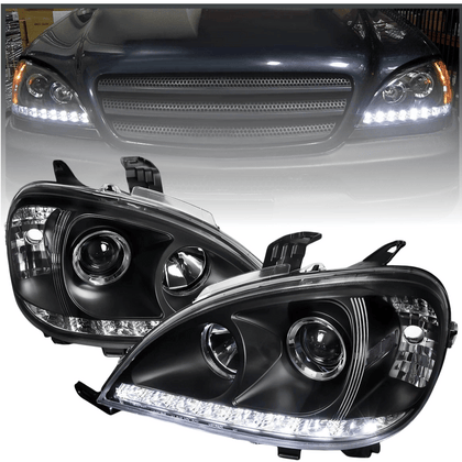 LED Scheinwerfer Set Schwarz für Mercedes W163 ML SUV 09.2001–2005 LED Standlicht - Modellpflege