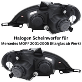 Halogen Scheinwerfer Mercedes Mopf 2001-2005 Klar, Rückseite