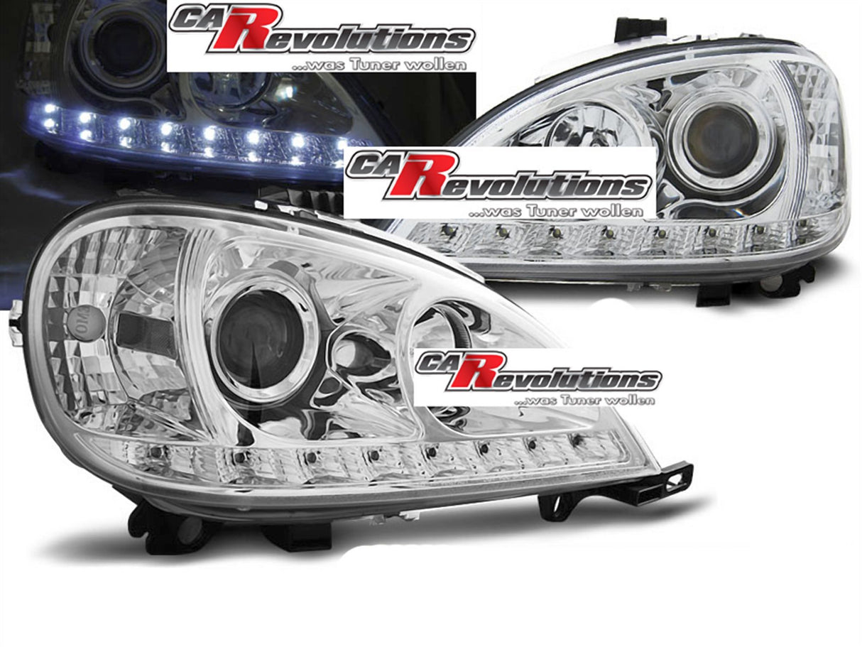 Led Scheinwerfer Set in chrom für Mercedes W163 M 03.1998-08.2001