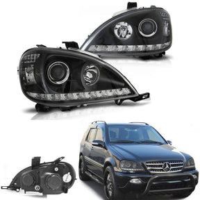 Led Scheinwerfer Set in schwarz für Mercedes W163 ML 03.1998-08.2001 - CR Tuning