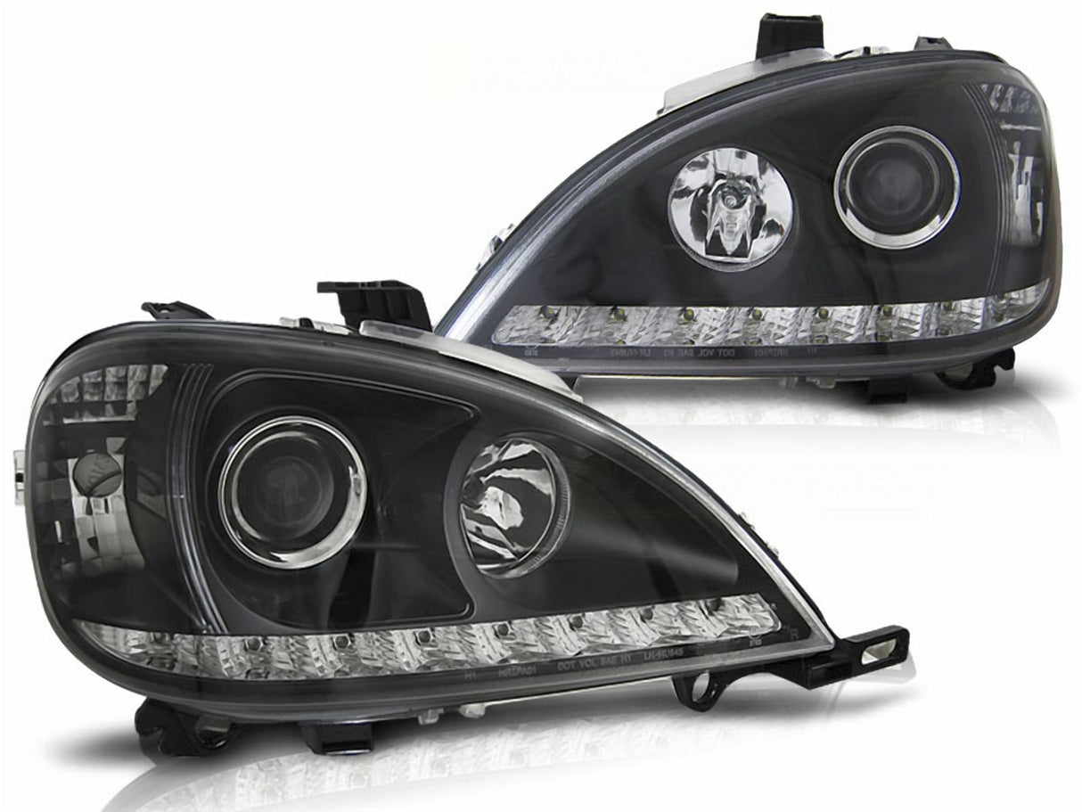 Led Scheinwerfer Set in schwarz für Mercedes W163 ML 03.1998-08.2001