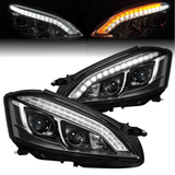 Xenon Scheinwerfer Set Tagfahrlicht Schwarz für Mercedes S-Klasse W221 2005–2009 mit LED Standlicht & Blinker