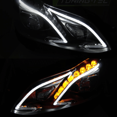 Voll LED Scheinwerfer Set Schwarz für Mercedes E-Klasse W212 2013–2016 mit LED Tagfahrlicht - CR Tuning