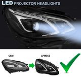 Voll LED Scheinwerfer Set Schwarz für Mercedes E-Klasse W212 2013–2016 mit LED Tagfahrlicht