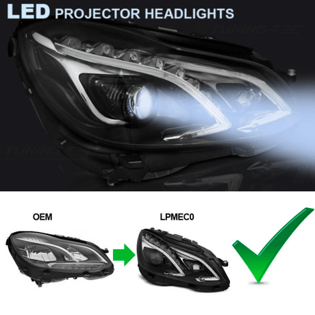 Voll LED Scheinwerfer Set Schwarz für Mercedes E-Klasse W212 2013–2016 mit LED Tagfahrlicht - CR Tuning