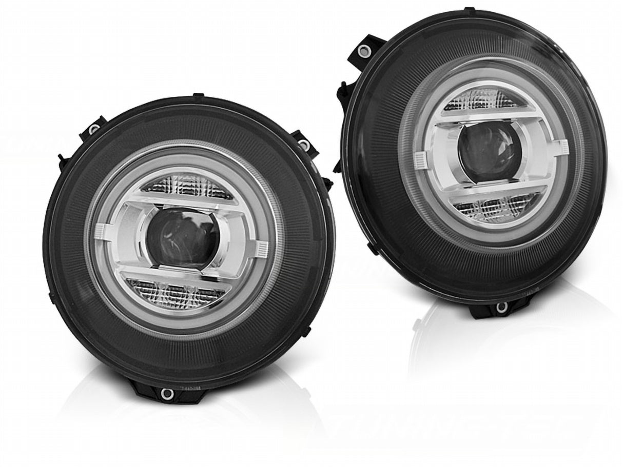 Xenon Scheinwerfer Set für Mercedes G-Klasse W463 2007–2017 Chrom mit LED Tagfahrlicht True DRL