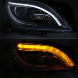 Schwarze LED Scheinwerfer Set für Mercedes M-Klasse W166 2011–2015 mit LED Standlicht