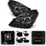 Xenon Scheinwerfer Set Schwarz für Mercedes SLK R171 2004–2011 mit LED Standlicht