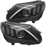 LED Scheinwerfer Set Schwarz für Mercedes C-Klasse W205 Limousine & Kombi 2014–2018 mit dynamischen Blinkern & LED Tagfahrlicht