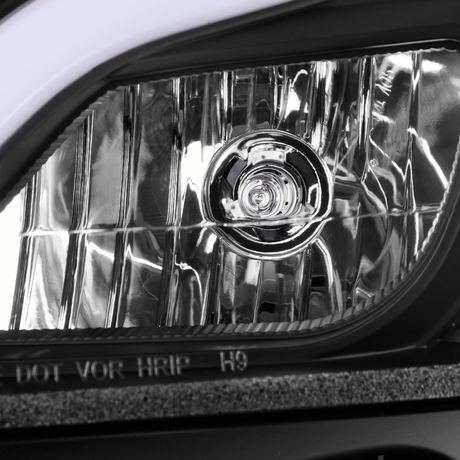 Scheinwerfer H9 mit DOT-Zulassung für KFZ-Tuning, klare Linse, Chrom-Reflektor