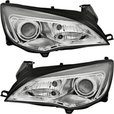 LED LightTube Scheinwerfer Set für Opel Astra J 2010–2015 Chrom mit Tagfahrlicht