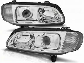 Chrom Scheinwerfer Set Opel Omega B 1994-1999 LED Tuning Zubehör