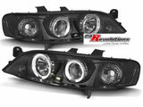 LED Angel Eyes Scheinwerfer Set in schwarz für Opel Vectra B 1999-03.2002