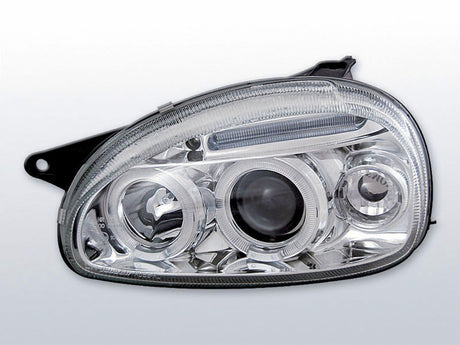 Angel Eyes Scheinwerfer Set in chrom für Opel Corsa B 02/1993-10/2000 - CR Tuning
