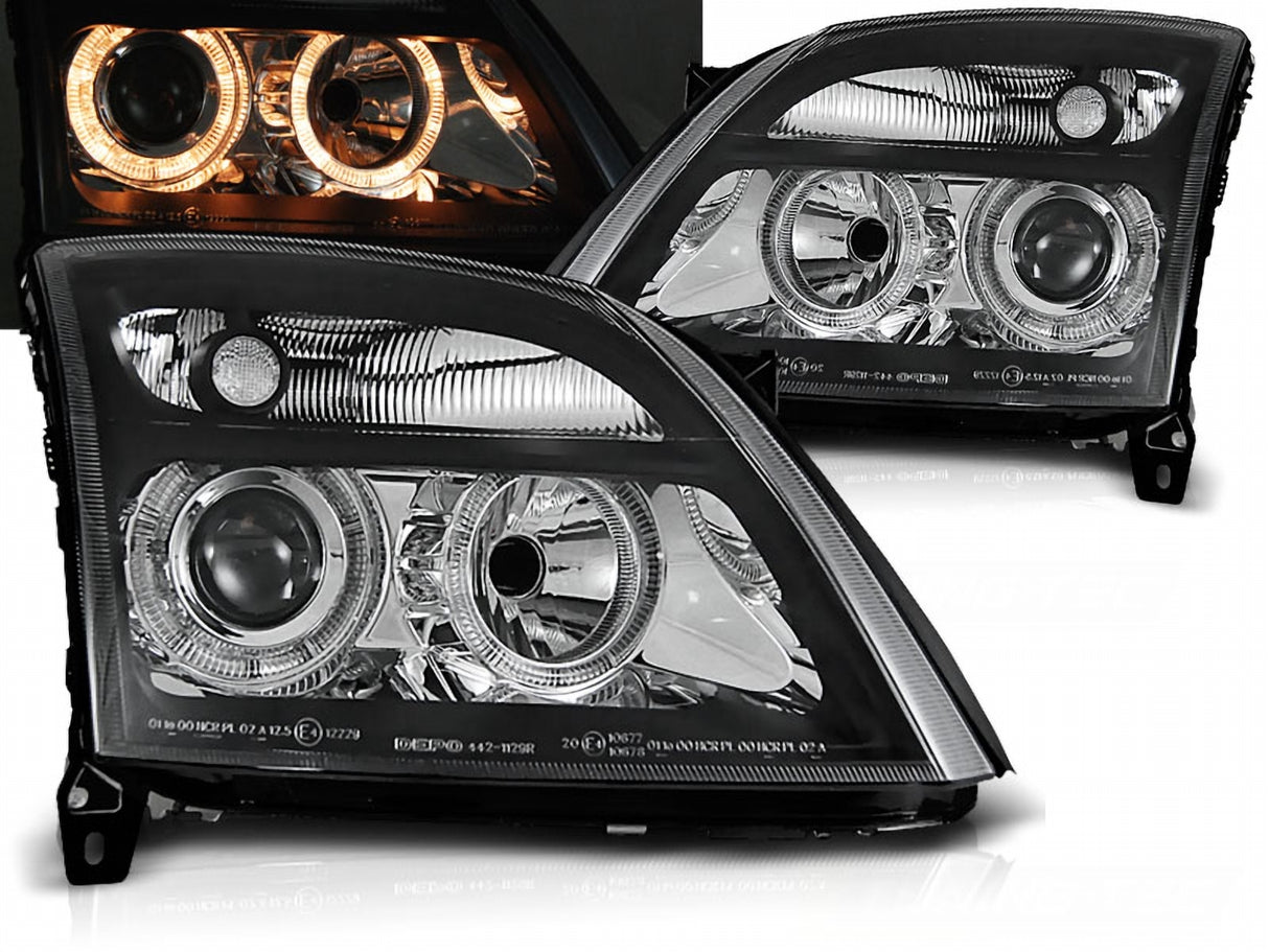 Scheinwerfer für Opel Vectra C 04.2002-08.2005 Angel Eyes schwarz