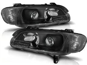 Schwarzes Scheinwerfer Set für Opel Omega B 1994-1999, Tuning Scheinwerfer für vorne