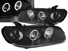 LED Angel Eyes Scheinwerfer Set in schwarz für Opel Omega B 04.1994-08.1999 - CR Tuning