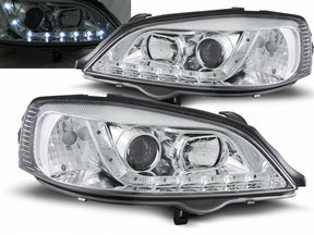 Led Scheinwerfer Set für Opel Astra G in chrom 09.1997-2004 - CR Tuning