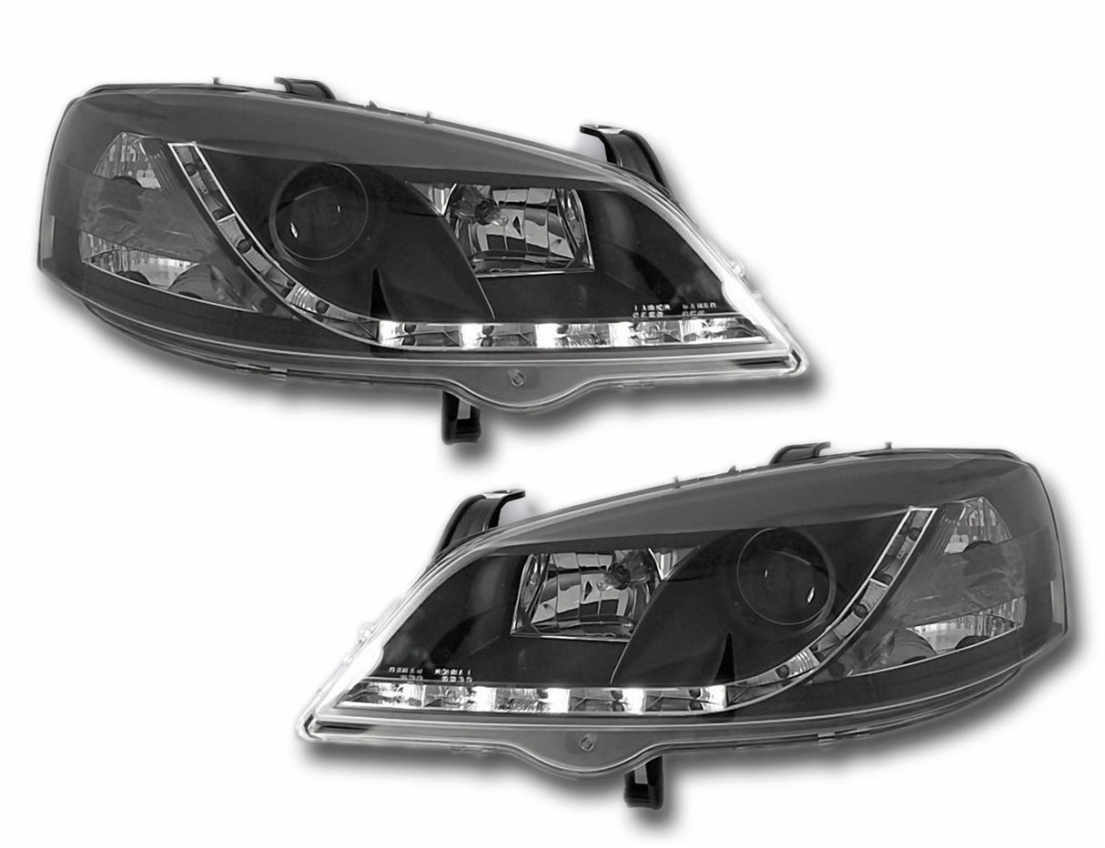 Led Scheinwerfer Set für Opel Astra G 1997-2004 in chwarz