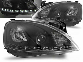 Led Scheinwerfer Set für Opel Corsa C 2000 bis 2006 schwarz - CR Tuning