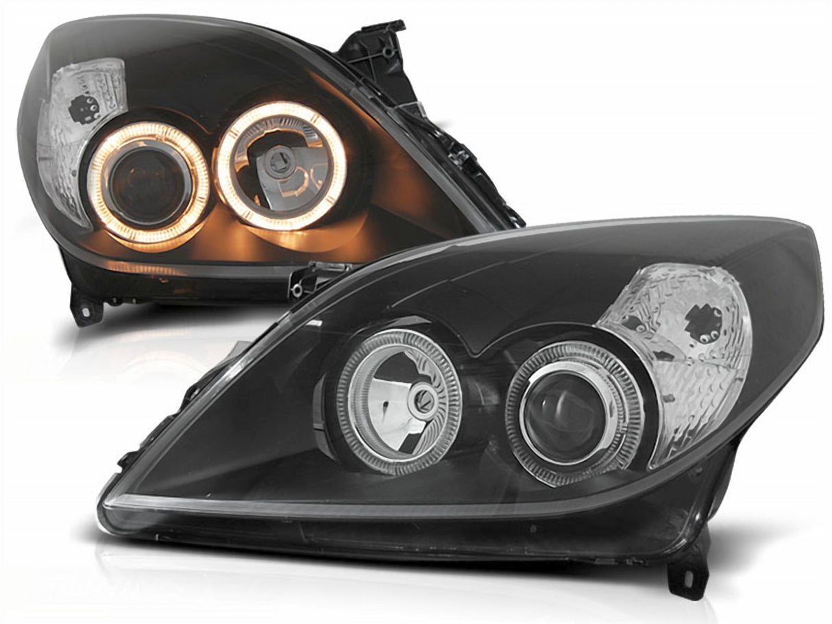 Angel Eyes Scheinwerfer Set in schwarz für Opel Vectra C 09.2005-2008