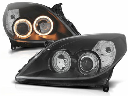 Angel Eyes Scheinwerfer Set in schwarz für Opel Vectra C 09.2005-2008